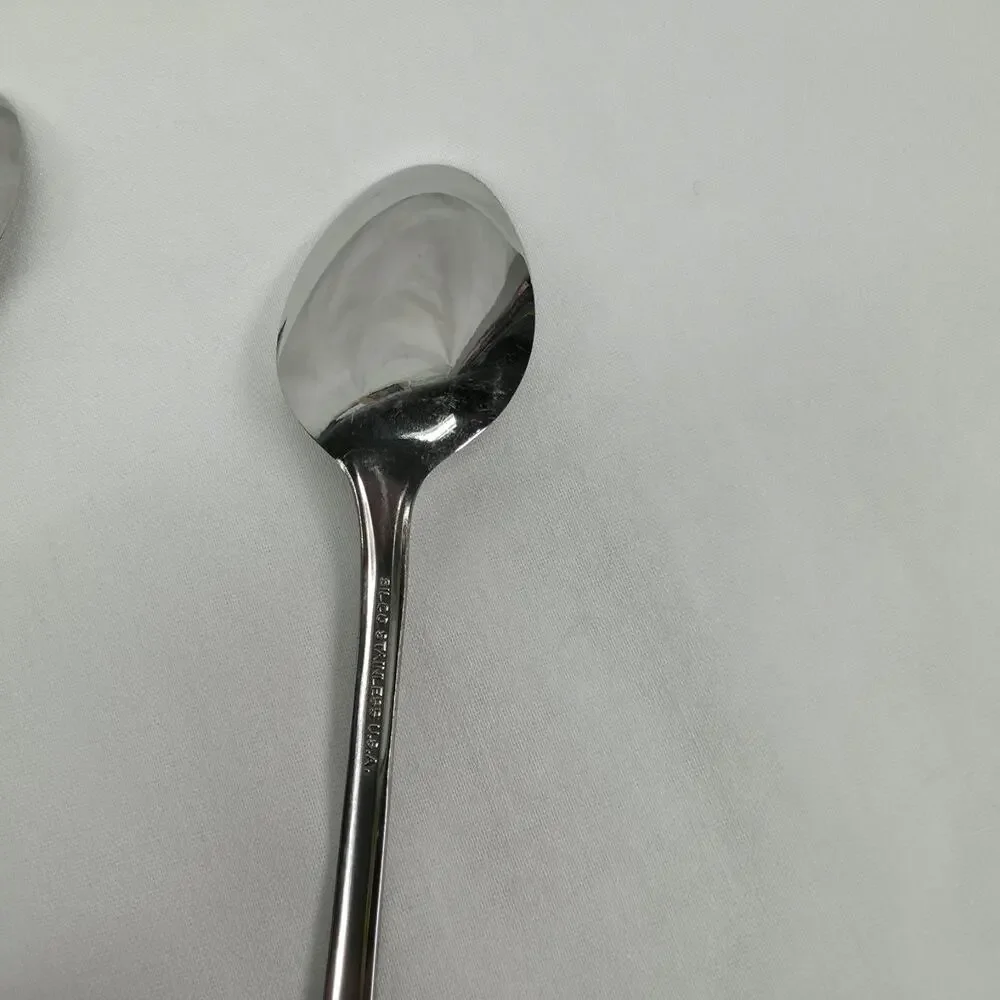 Vintage SILCO Stainless USA Teaspoons Lot of 8 Mid Century Flatware Silverware